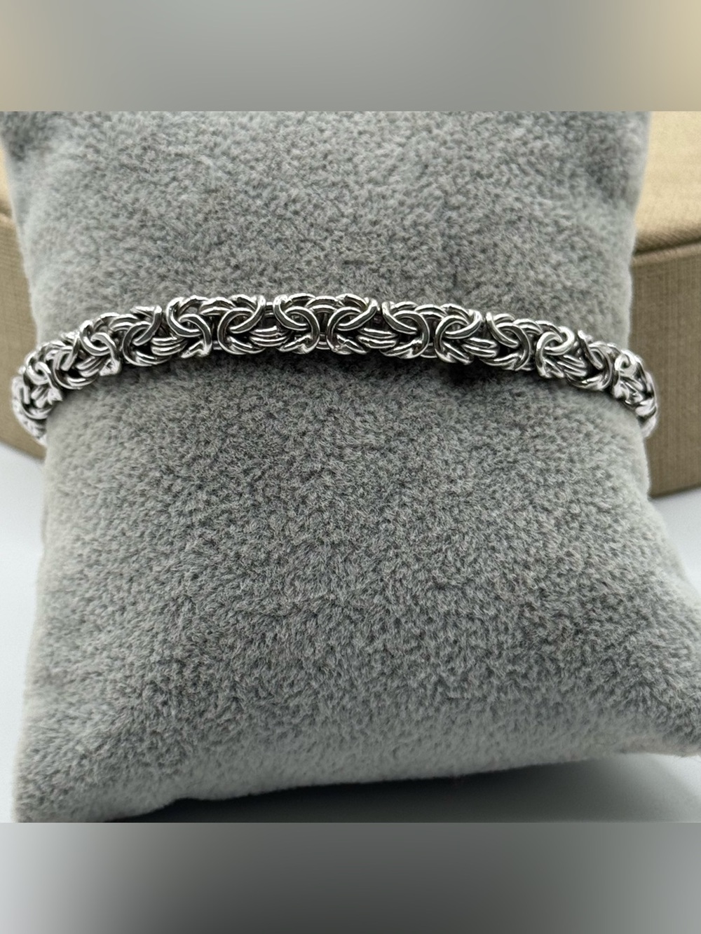 Romanz Italy  Byzantine Chain Bracelet Silver tone